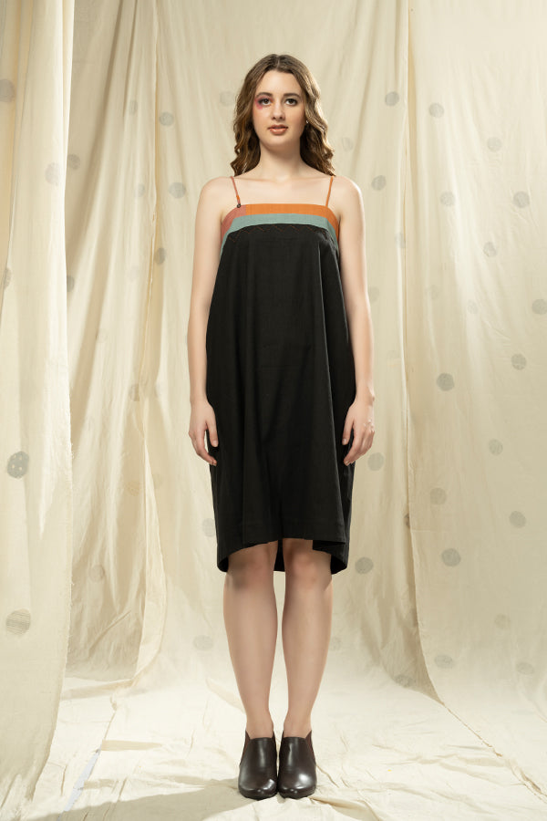 Striped legacy- spaghetti styled locally- sourced applique dress