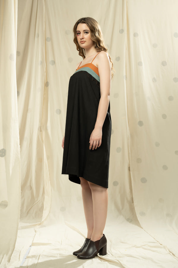 Striped legacy- spaghetti styled locally- sourced applique dress