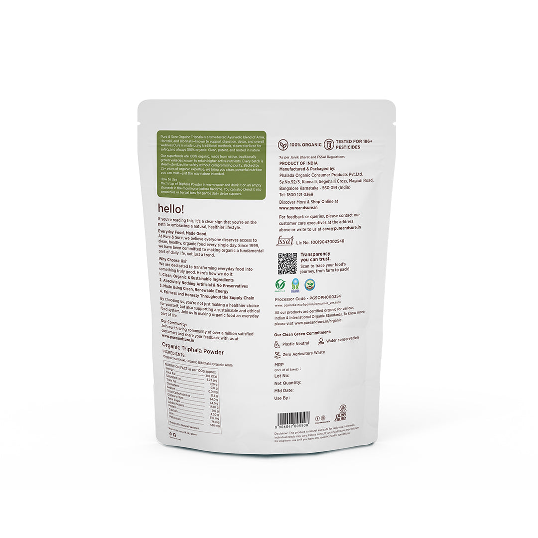 Organic Triphala Powder Back