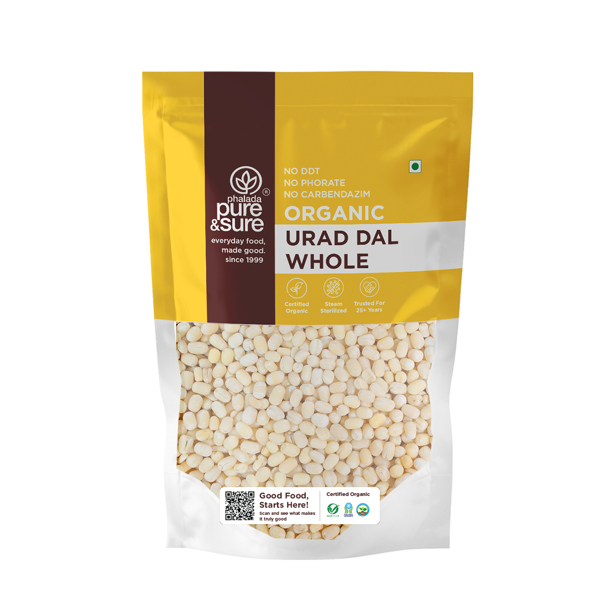 Phalada Pure and sure Organic White Urad dal front