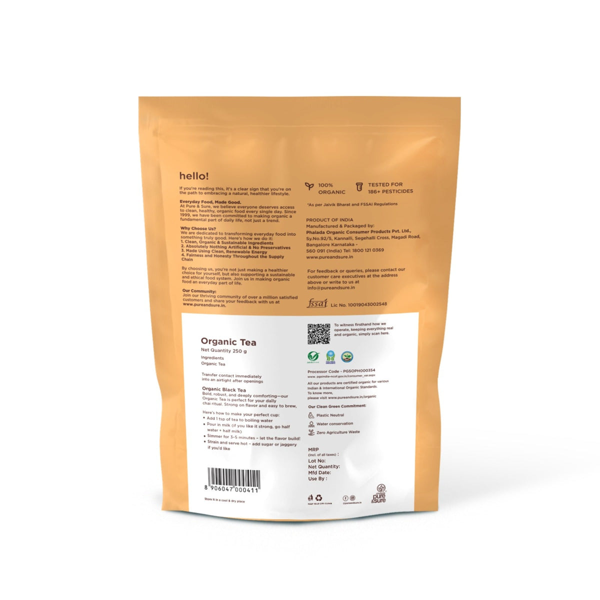 Organic tea Back