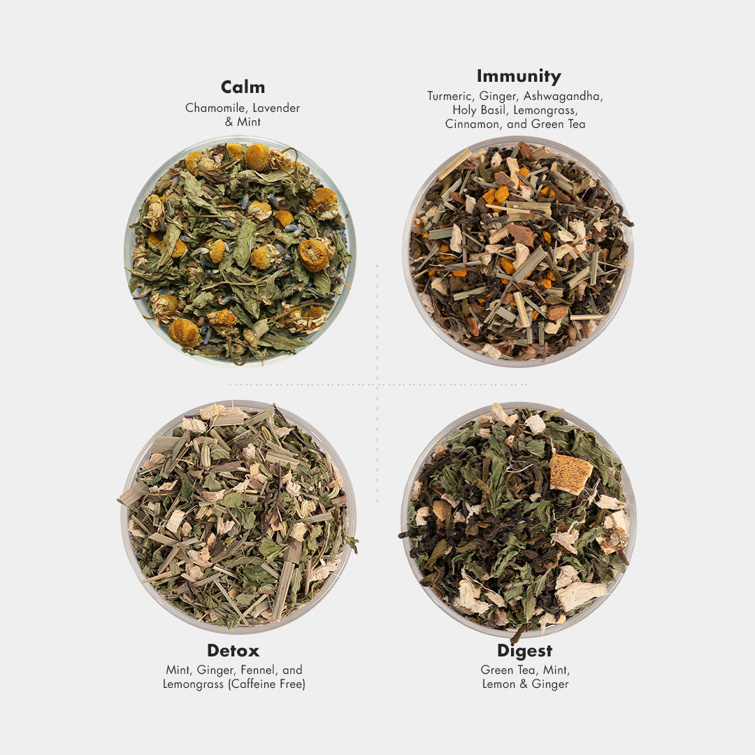 Assorted Tea Bags | Herbal & Green Tea Sampler - 15 Count - CELESTE