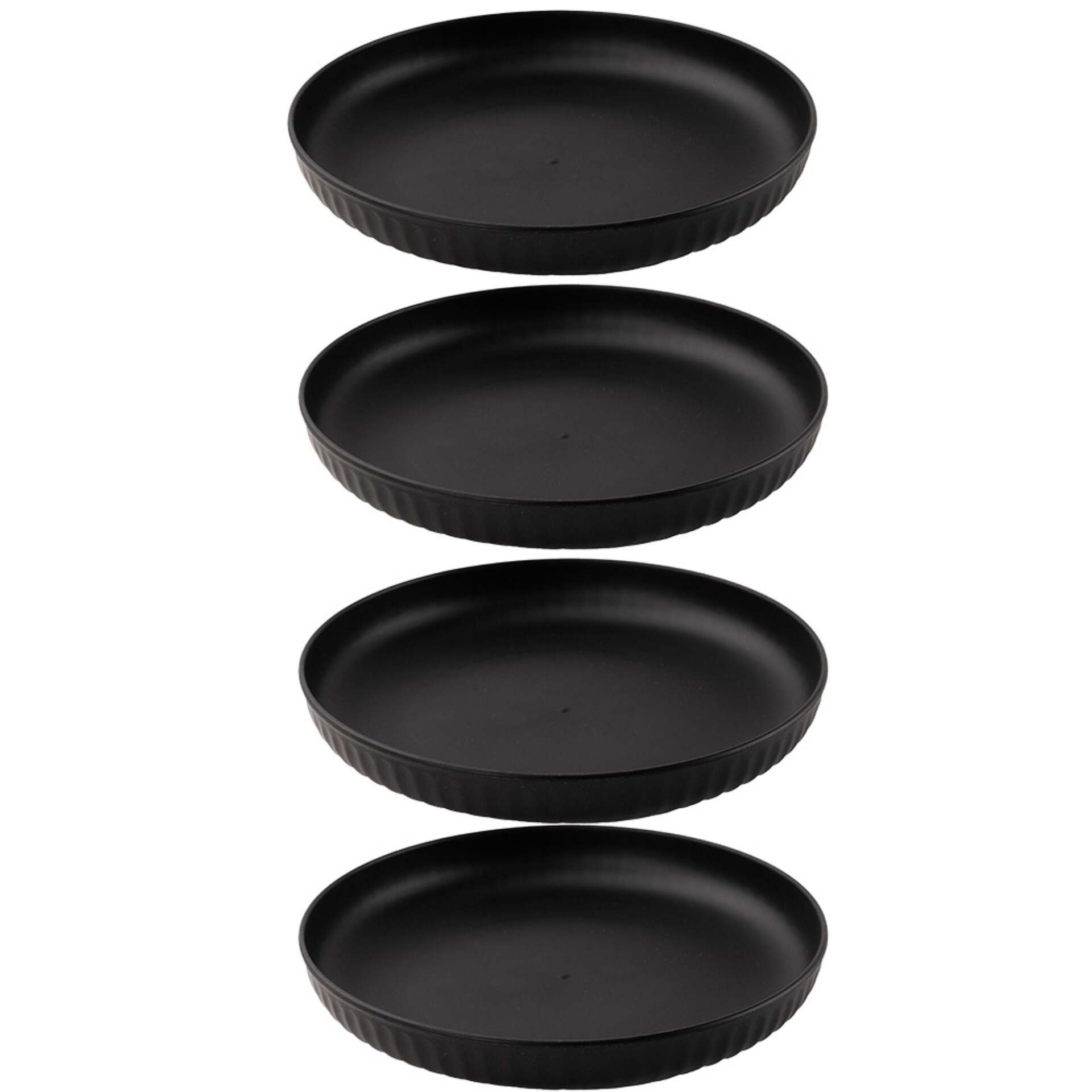 Wheat Straw and Bamboo Fiber Fluted Snack Plates Set Of 4