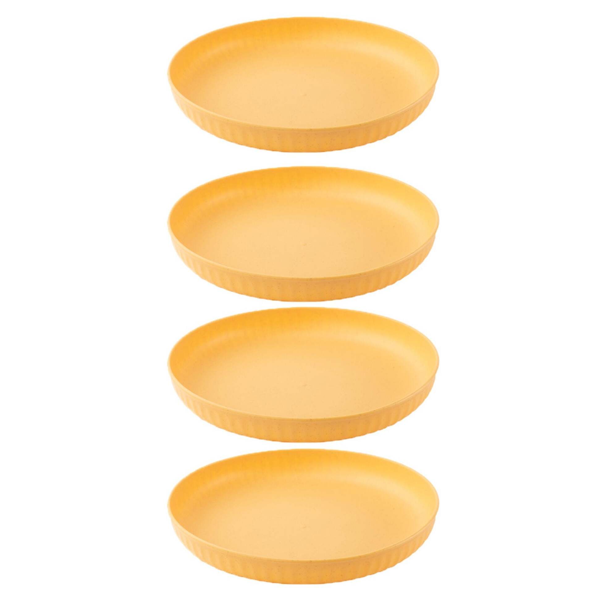 Wheat Straw and Bamboo Fiber Fluted Snack Plates Set Of 4