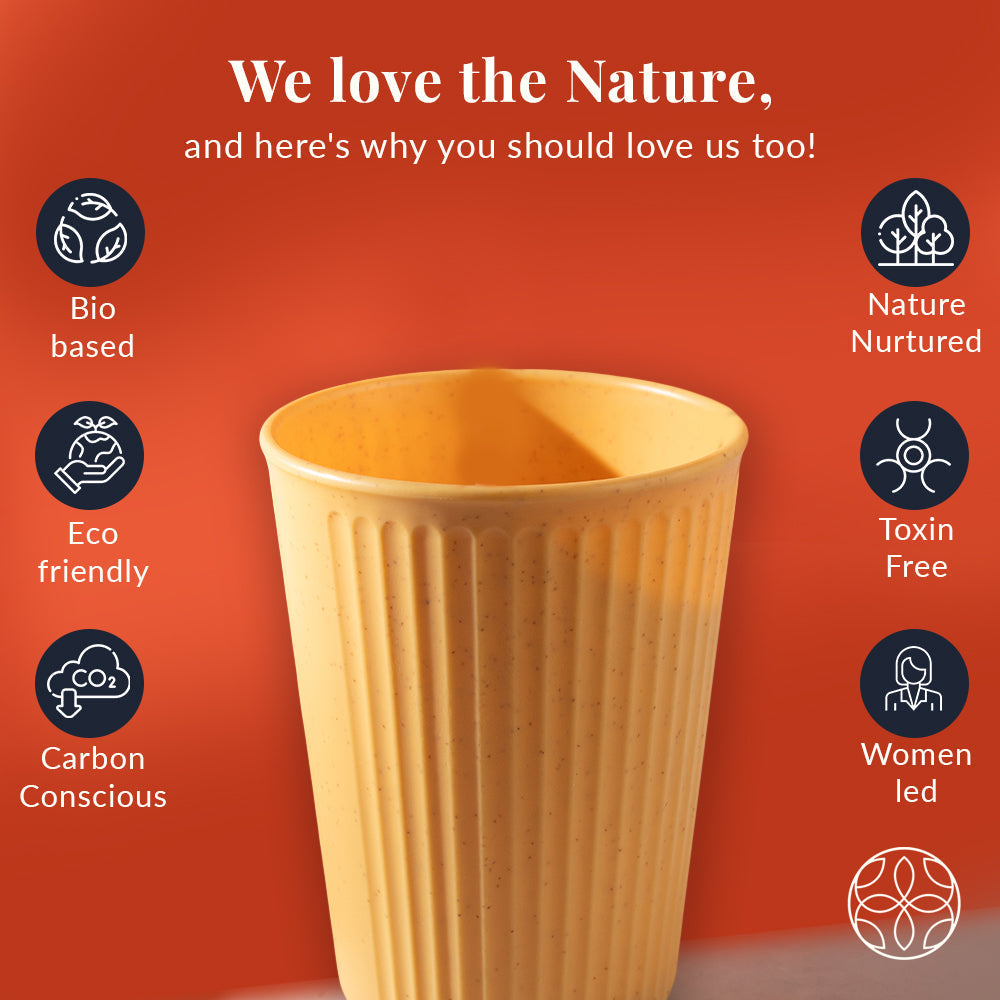 Wheat Straw and Bamboo Fiber Fluted Water Cups