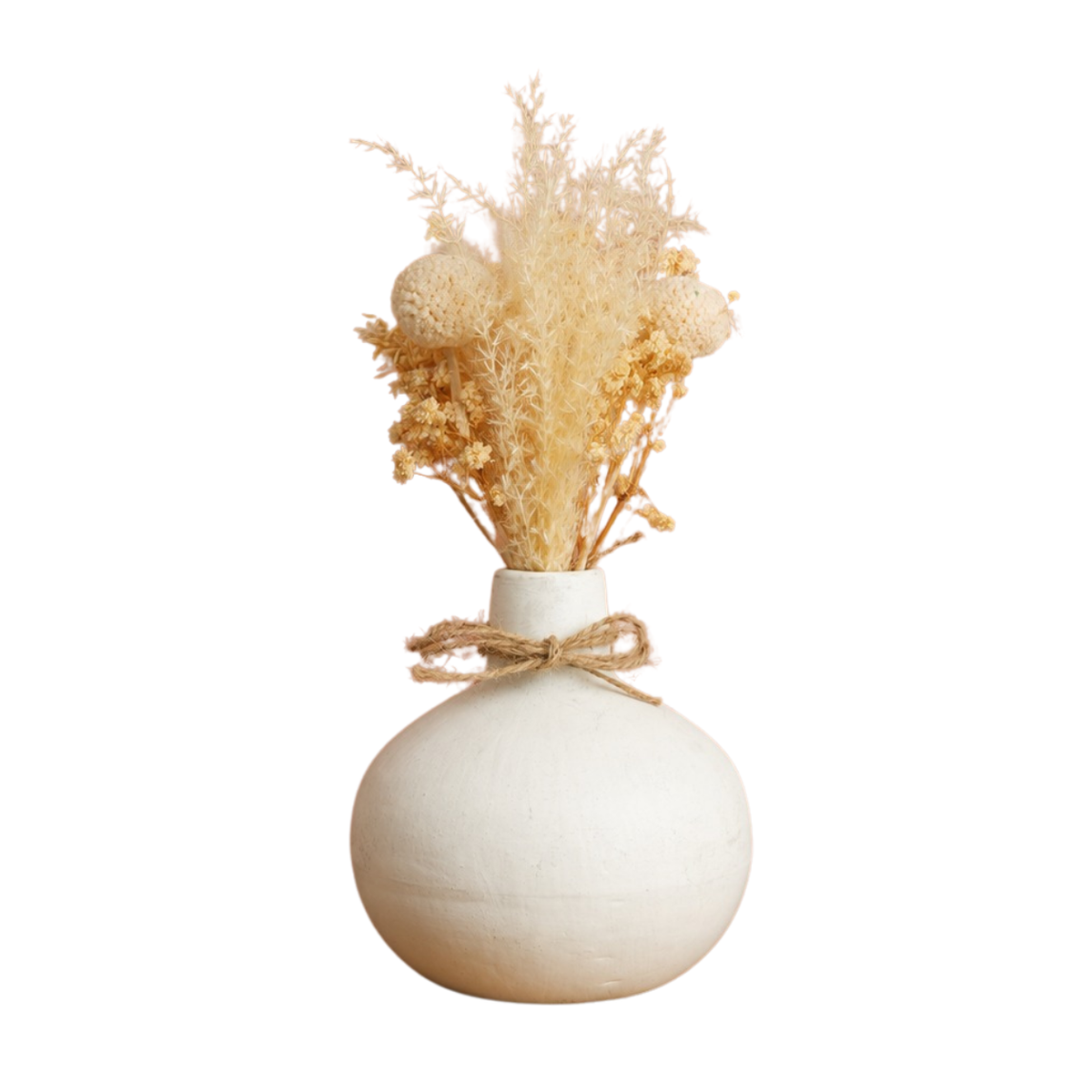 Moonstone Bloom Ceramic Vase with Dried Flowers | Elegant Home Décor - https://artecasa.in/