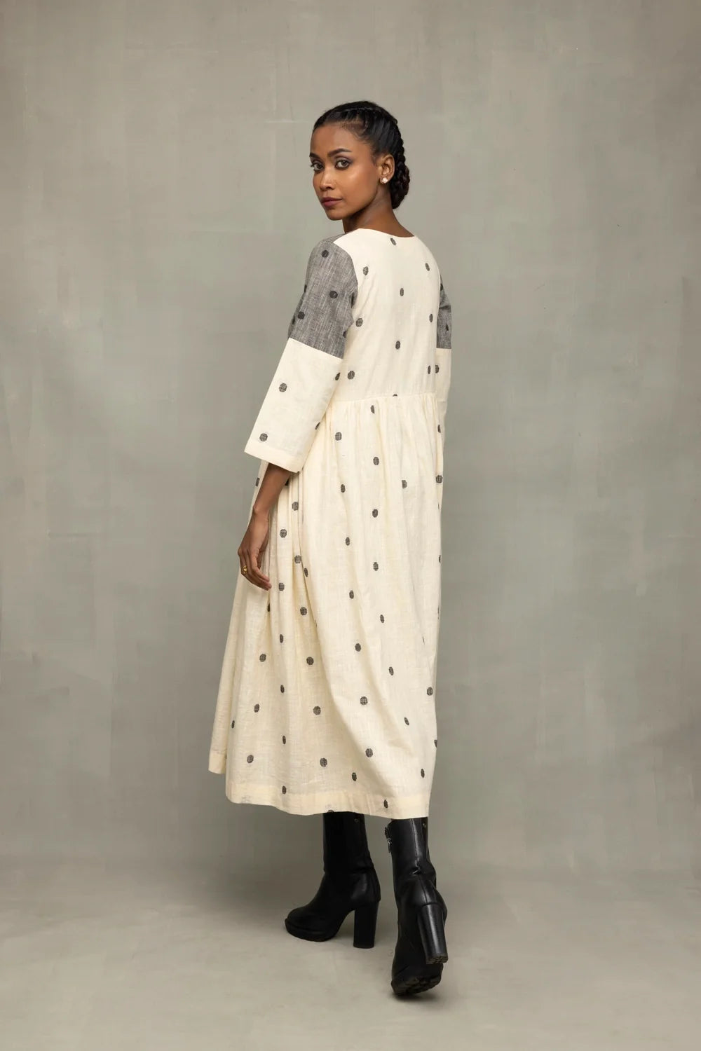 Back View of Greyscape South Cotton Dress