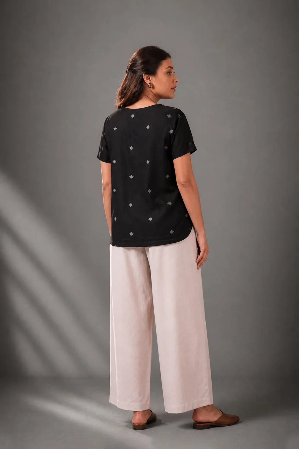 Noir Black Jamdani Top-Sutra Art of Clothing