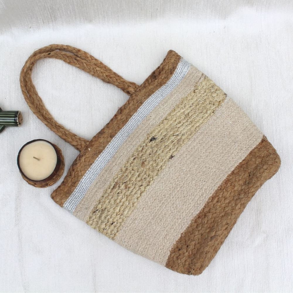 Beige Jute Tote Bag - ONEarth