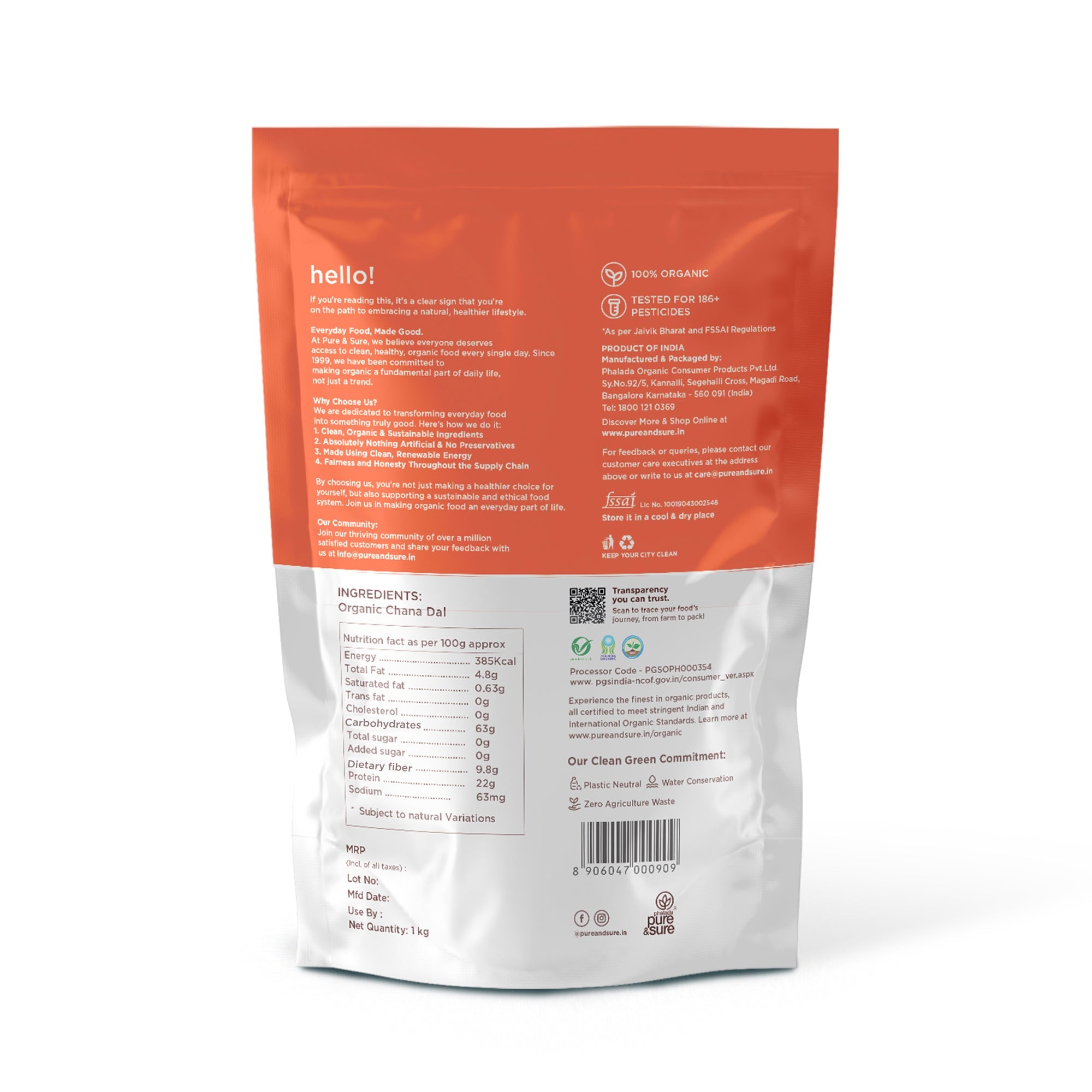 Organic Besan Flour 1kg Back