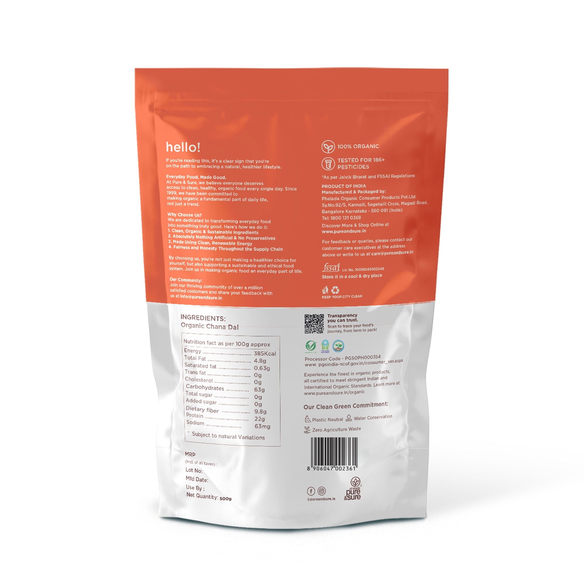 Organic Besan Flour 500g Back