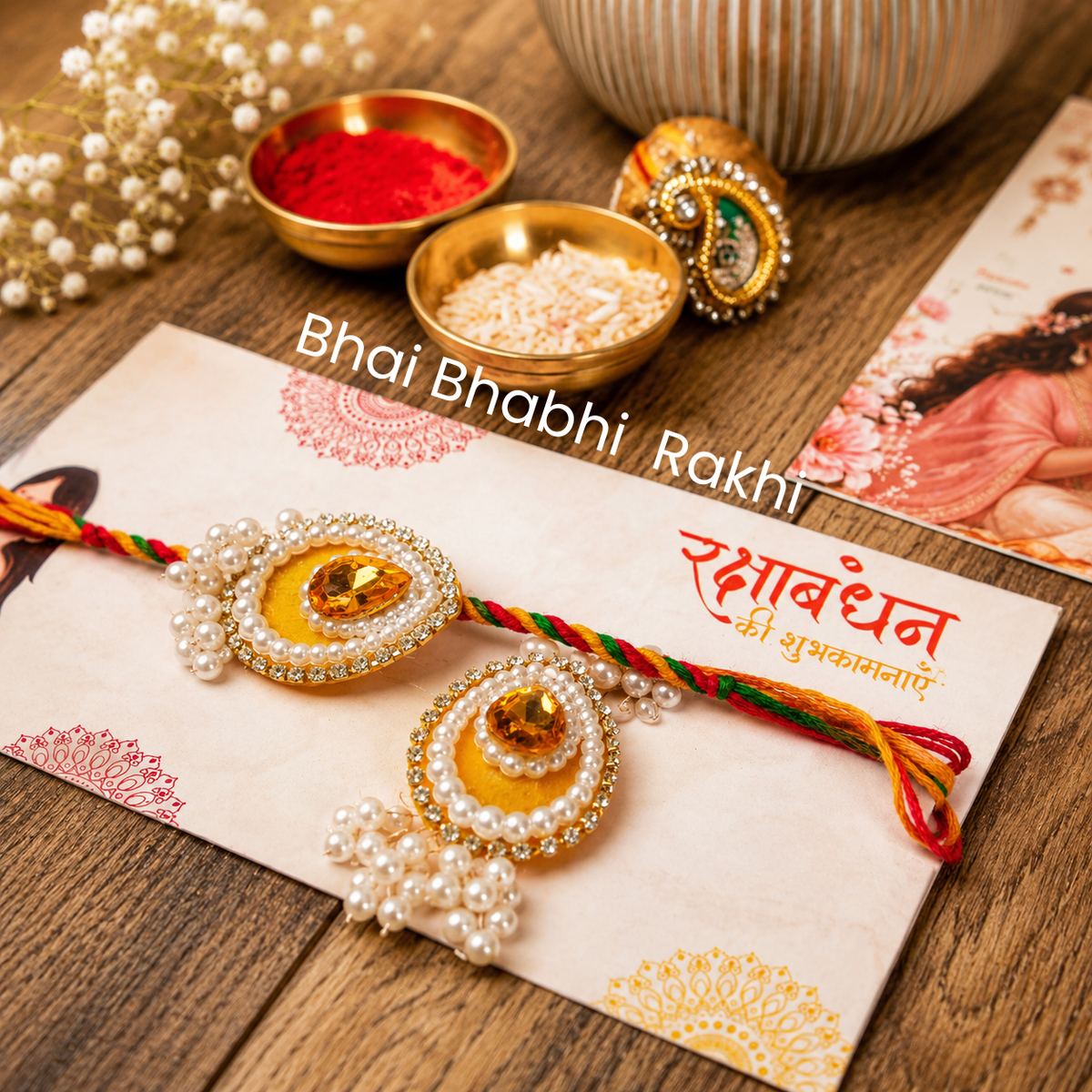 Artecasa Pink Pomegranate Rakhi Gift Hamper | Premium Bhai Bhabhi Raksha Bandhan Gift Hamper - https://artecasa.in/