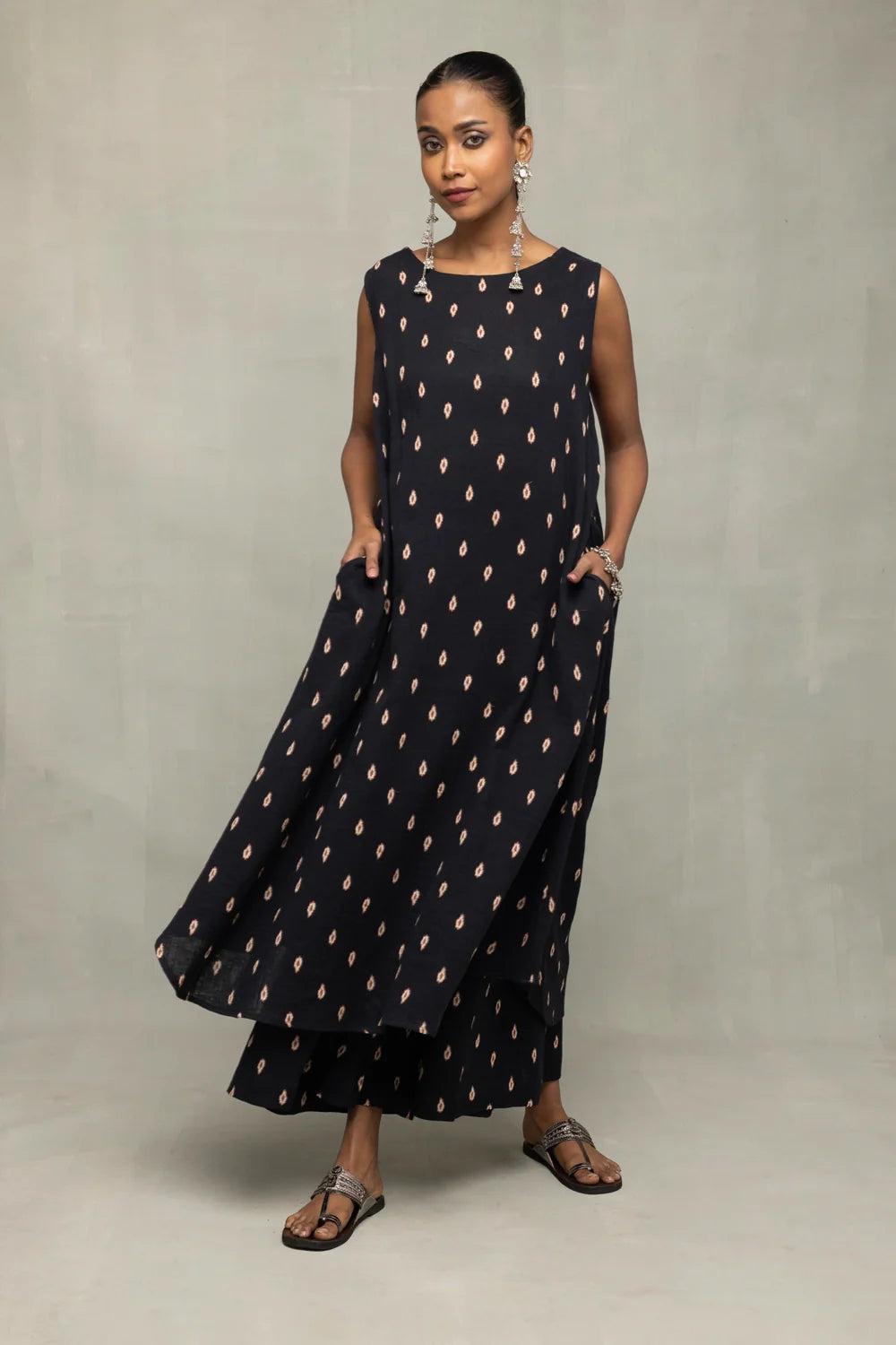 Black Oval Dot Pure Cotton Co-ord Set