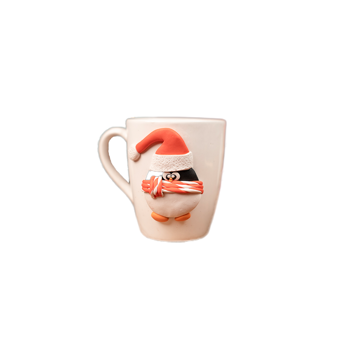 Santa Pengo Mug – Cute Penguin Christmas Mug for Coffee & Cocoa | Festive Holiday Mug for Gifting & Winter Drinks (Set of 1) - https://artecasa.in/