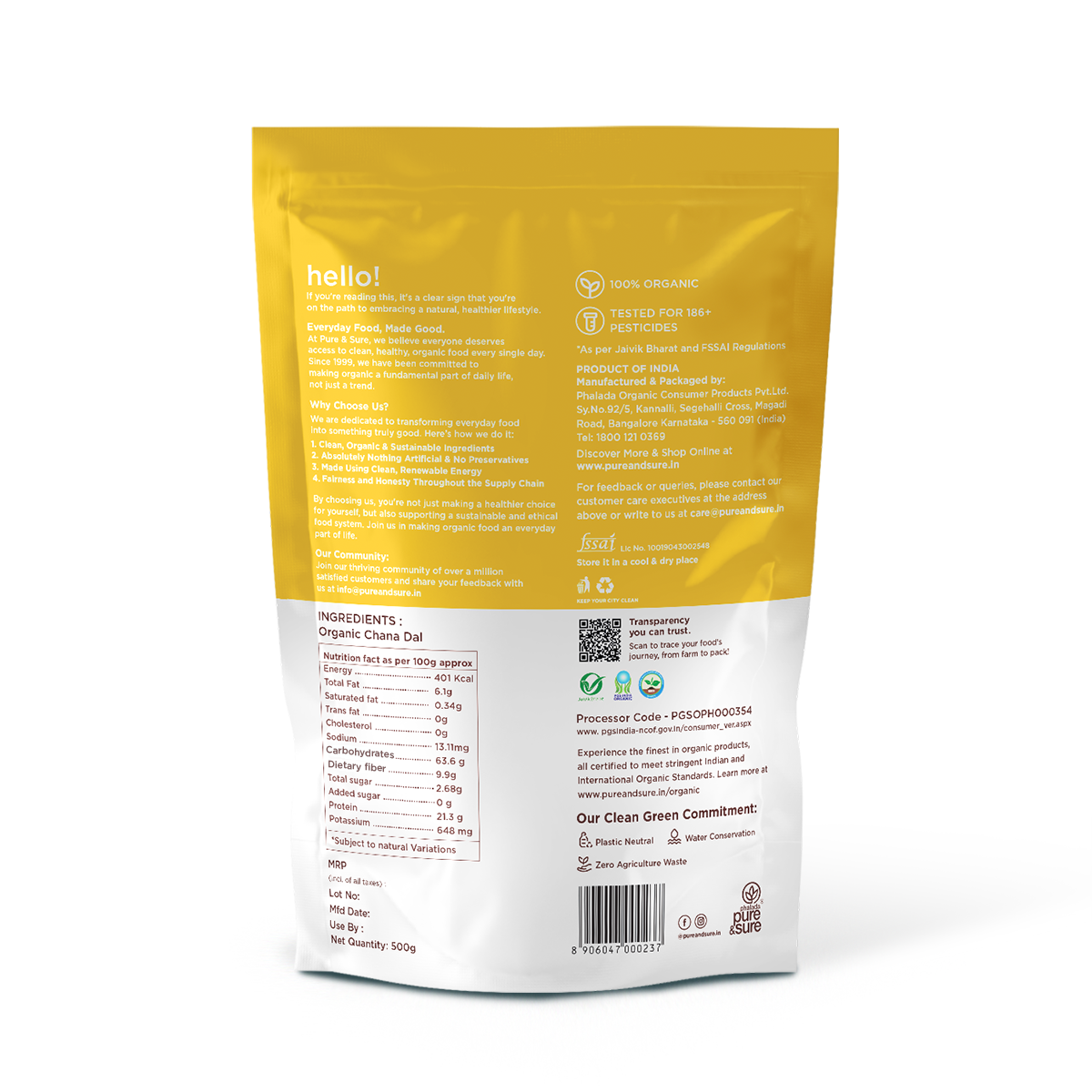 Organic Chana Dal Back
