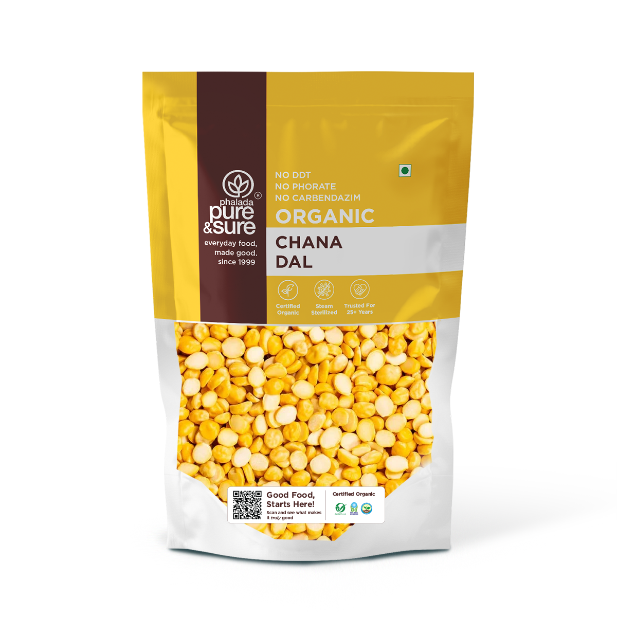 Phalada Pure and sure Organic Chana Dal front