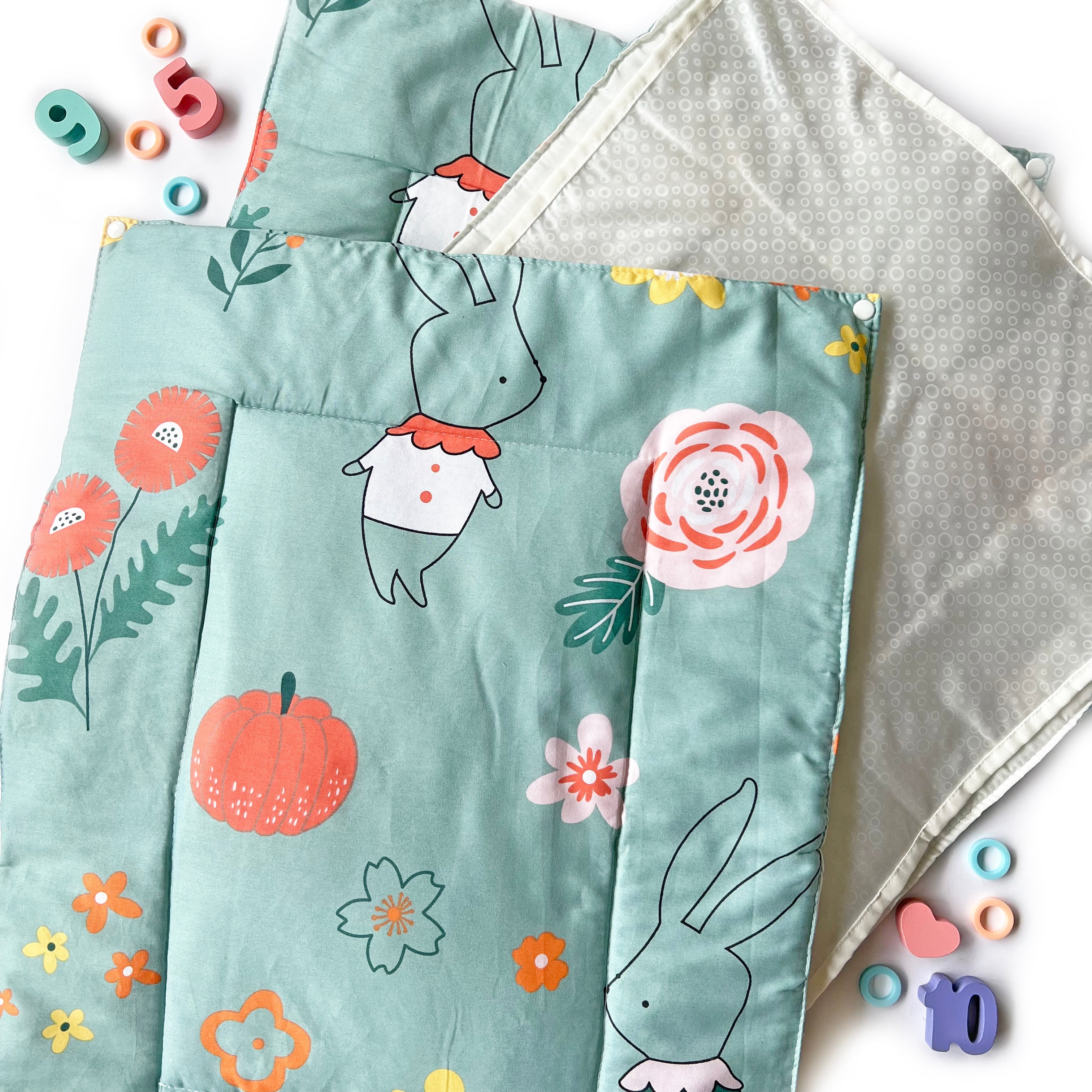 Bunny Love Re-usable diaper changing mat - Set of 3 - Oranges and Lemons