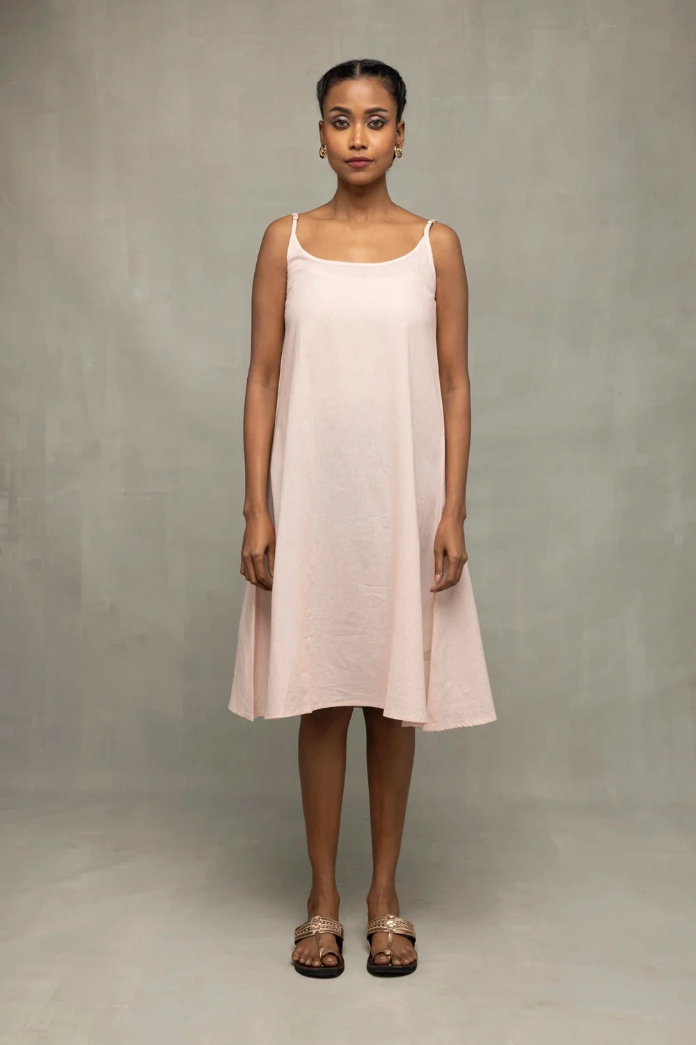 Lily Haze Lavender Mul Chanderi Embriodered Dress-Sutra Art of Clothing