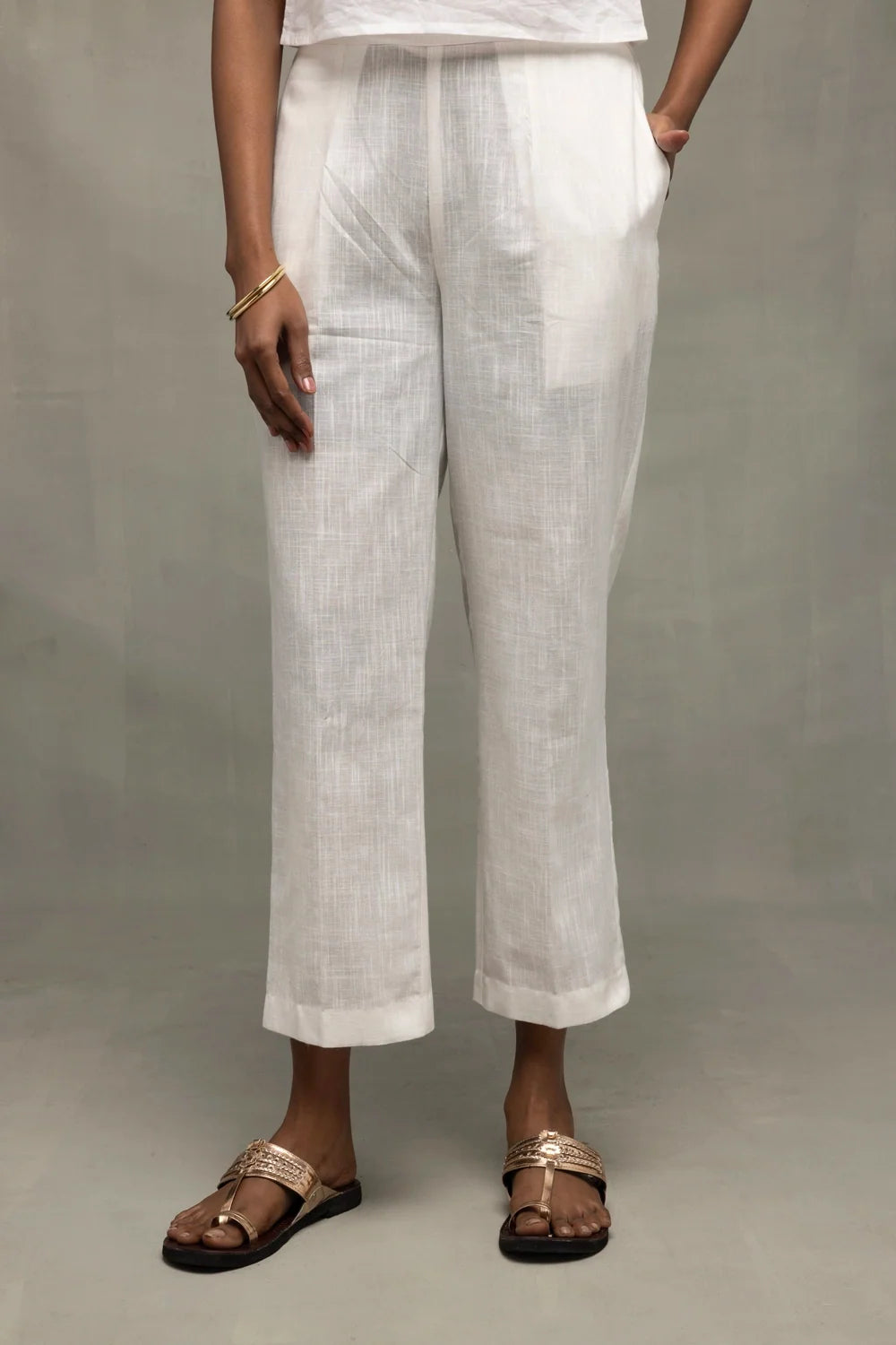 Ivory South Cotton Floral Embriodered Co-Ord Set-Sutra Art of Clothing