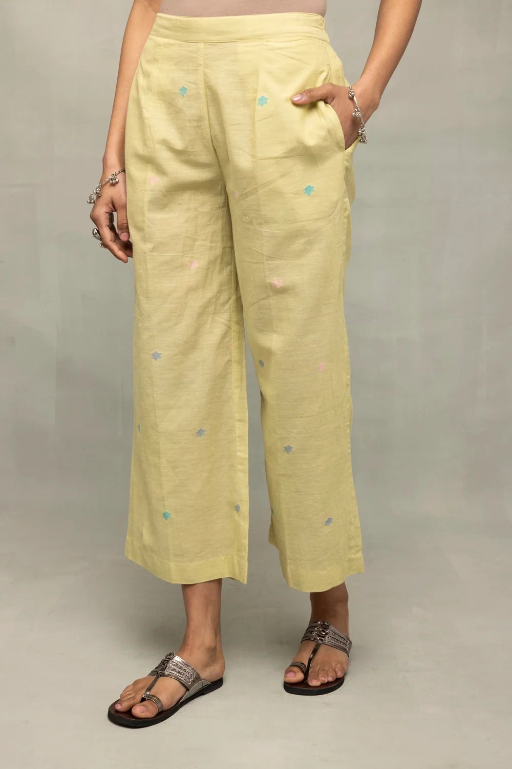 Mint Green A-Line Jamdani Co-Ord Set-Sutra Art of Clothing