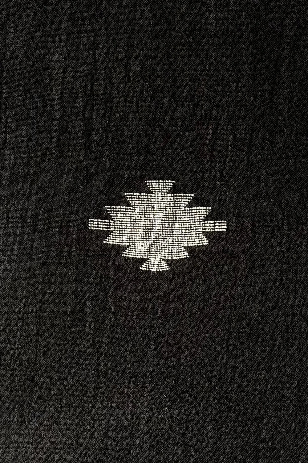 Close Up of Yantra Motifs on Black Handloom Jamdani Dupatta