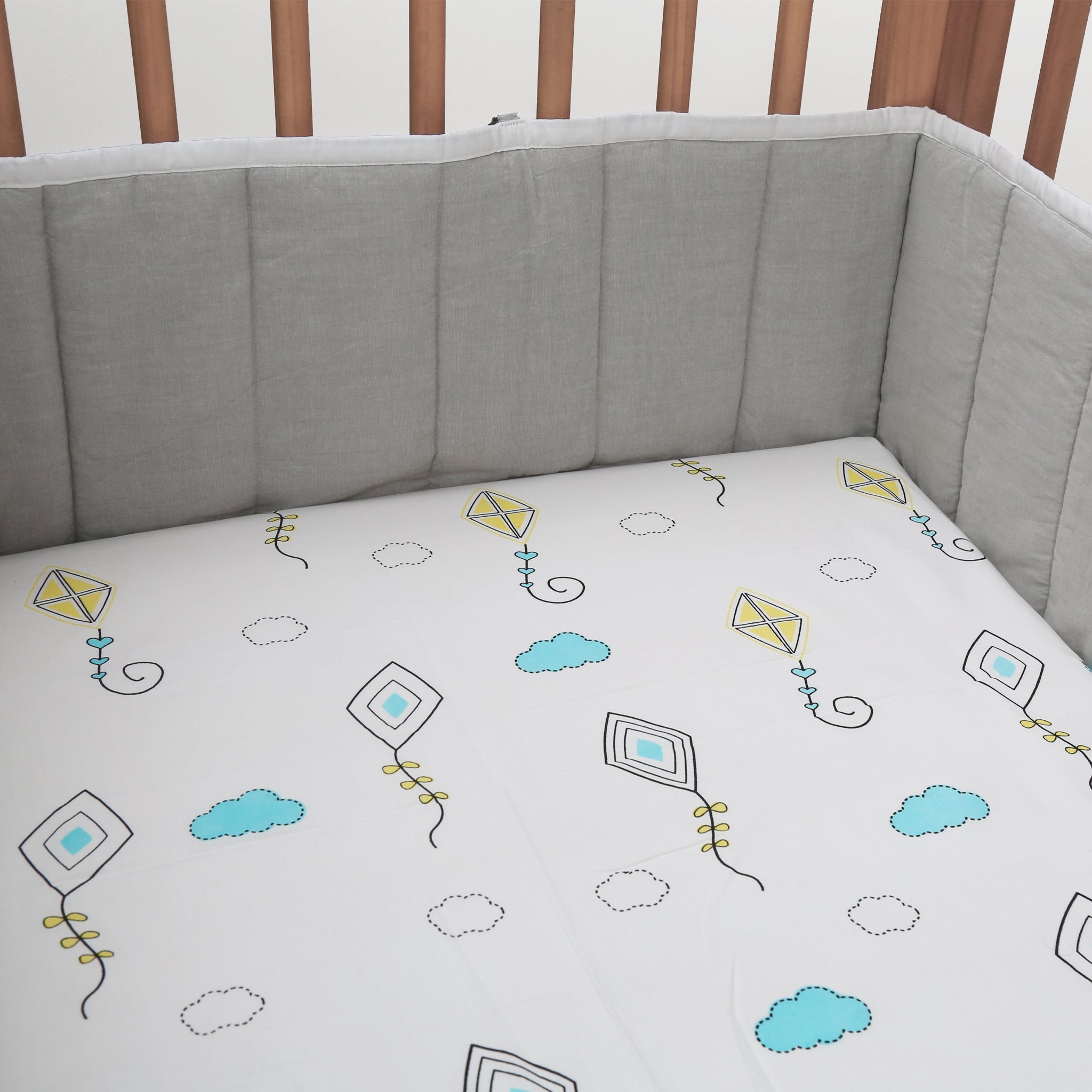 Fly Away High - Organic Cot Sheet - Oranges and Lemons