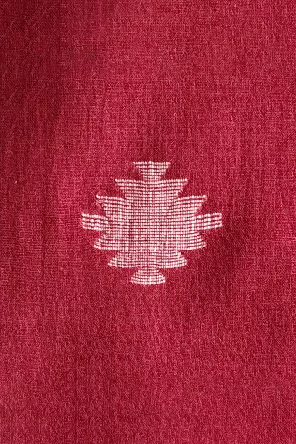 Elegant Cherry Red Handloom Yantra Jamdani Dupatta for Festive Wear