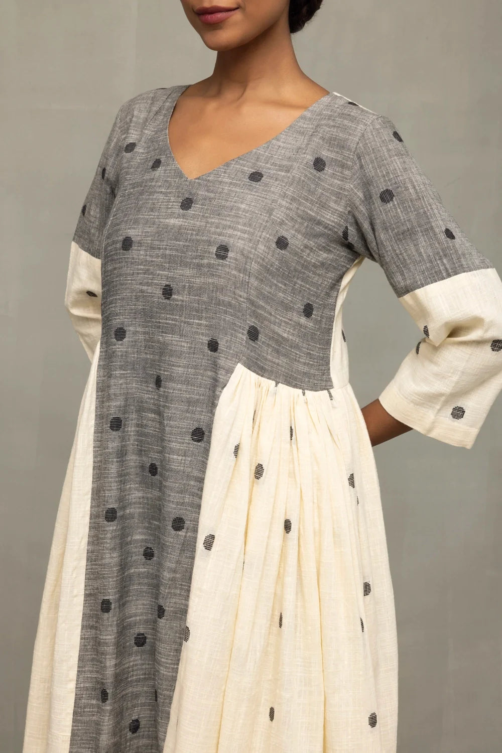 Elegant Greyscape South Cotton Dress for Festive and Ethnic Wear