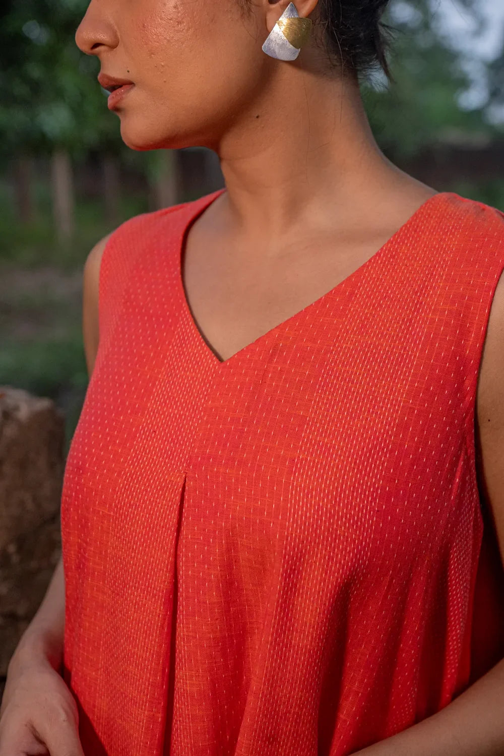 Elegant Marigold South Cotton Dress for Festive Wear