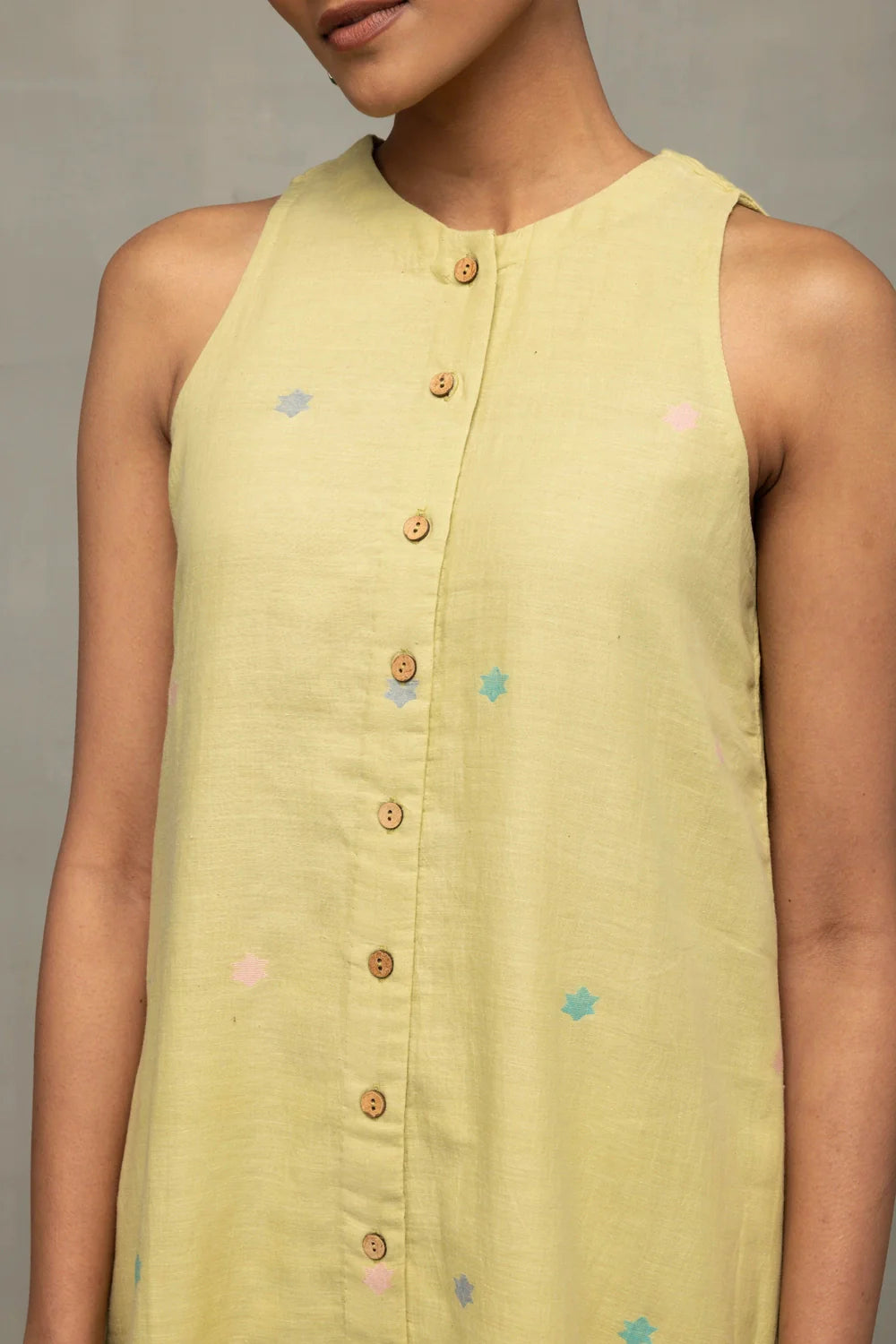 Elegant Mint Green A-Line Jamdani Co-ord Set for Festive and Ethnic Wear