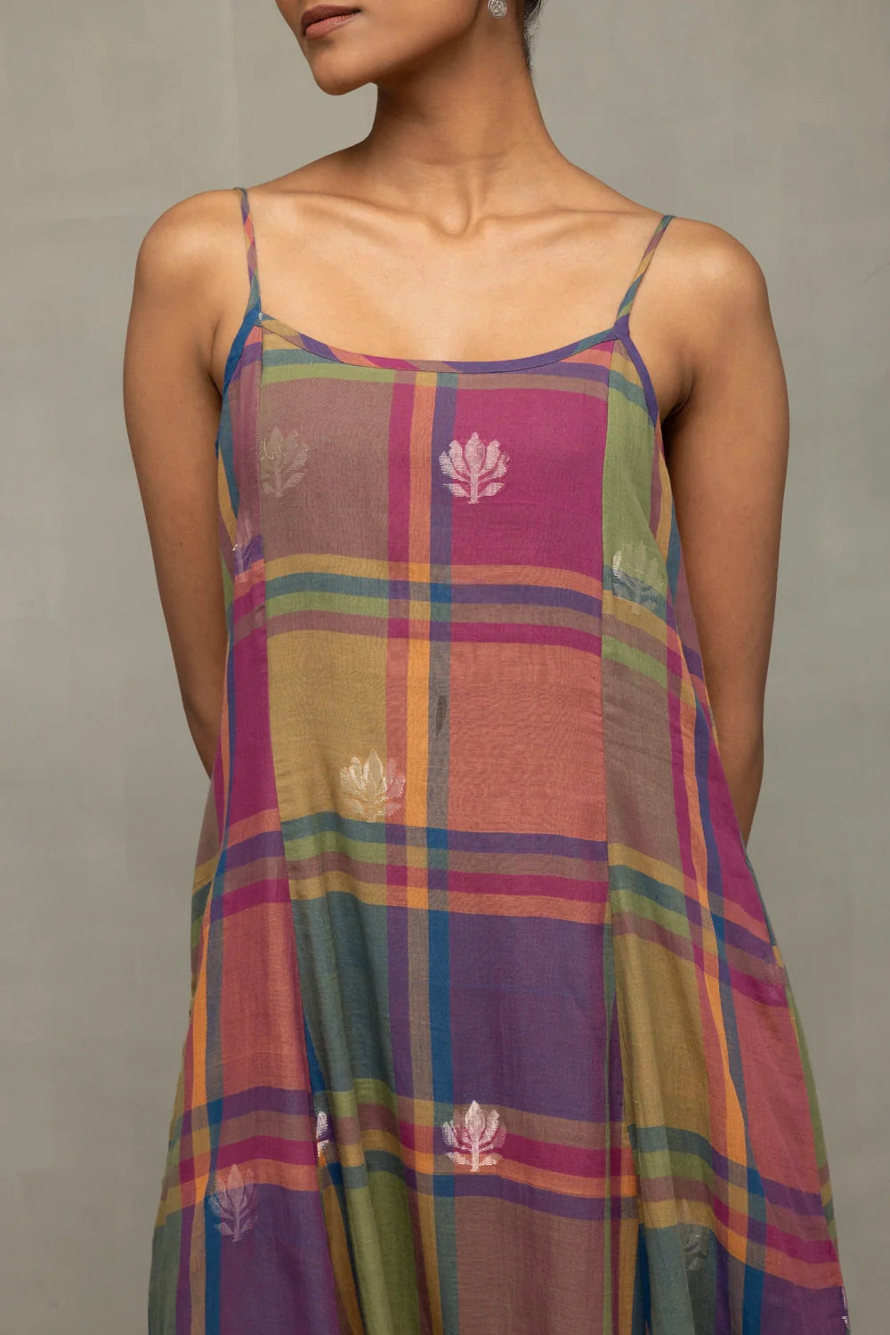 Elegant Multicolor Jamdani Dress