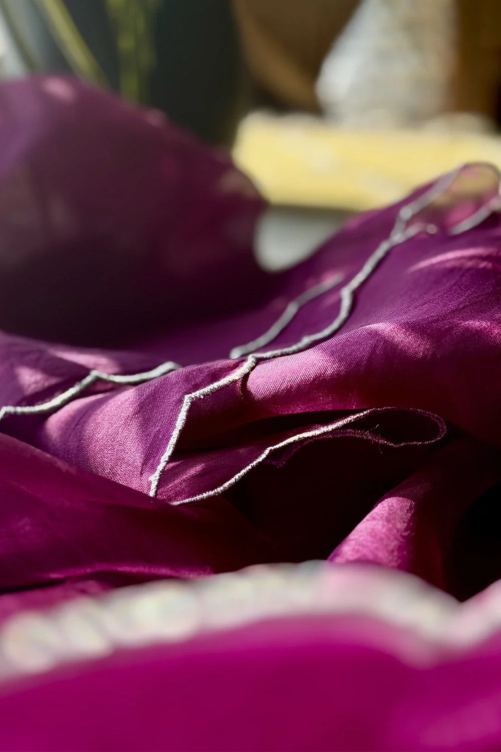 Elegant Rich Purple Pure Organza Silk Banarasi Dupatta for Wedding Wear