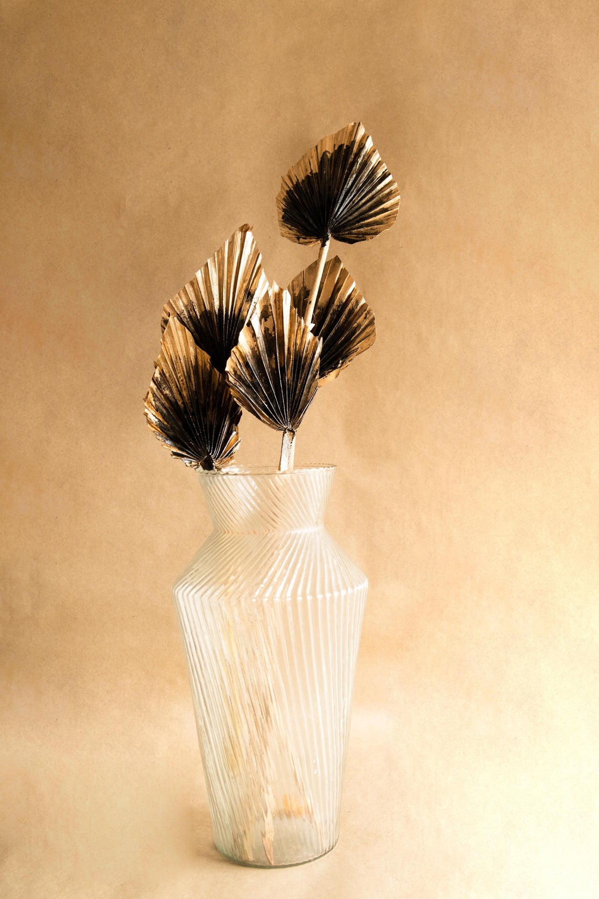 Close-up of Golden Black Palm Spears Dried Decor
