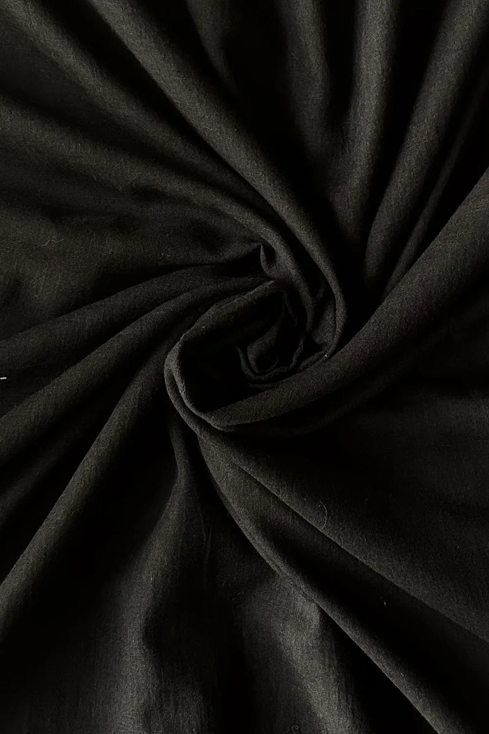 Handwoven Plain Black Cotton Dupatta for Ethnic Wear