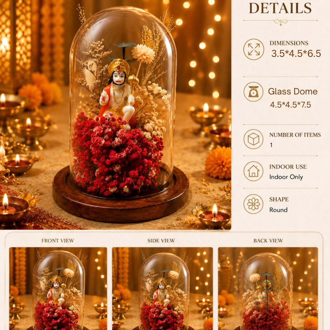 Hanuman Blessings Sacred Decorative Dome | Hanuman Ji Red Dome - https://artecasa.in/
