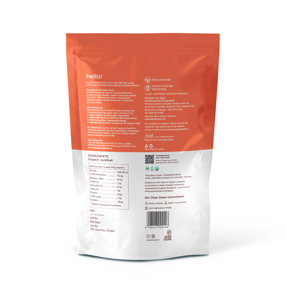 Organic jackfruit Flour Back