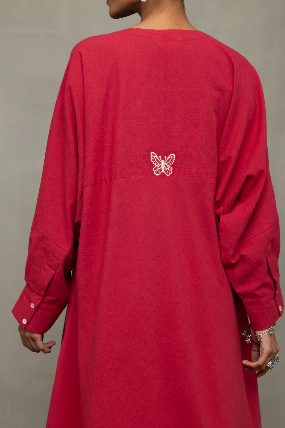 lightweight-breathable-crimson-red-kala-cotton-oversized-co-ord-set-for-everyday-wear