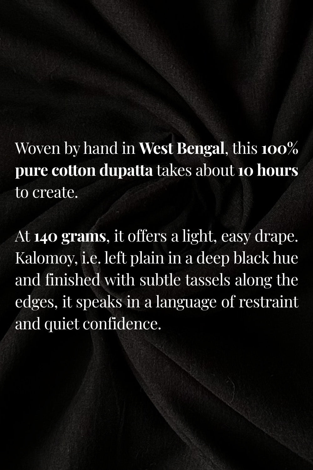 Lightweight Breathable Plain Black Cotton Dupatta for Everyday Styling