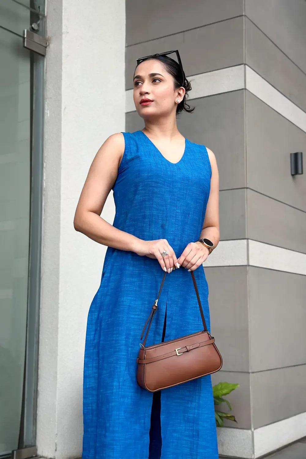 Lightweight Breathable Teal Blue Pure Cotton Co-ord Set for Everyday Wear