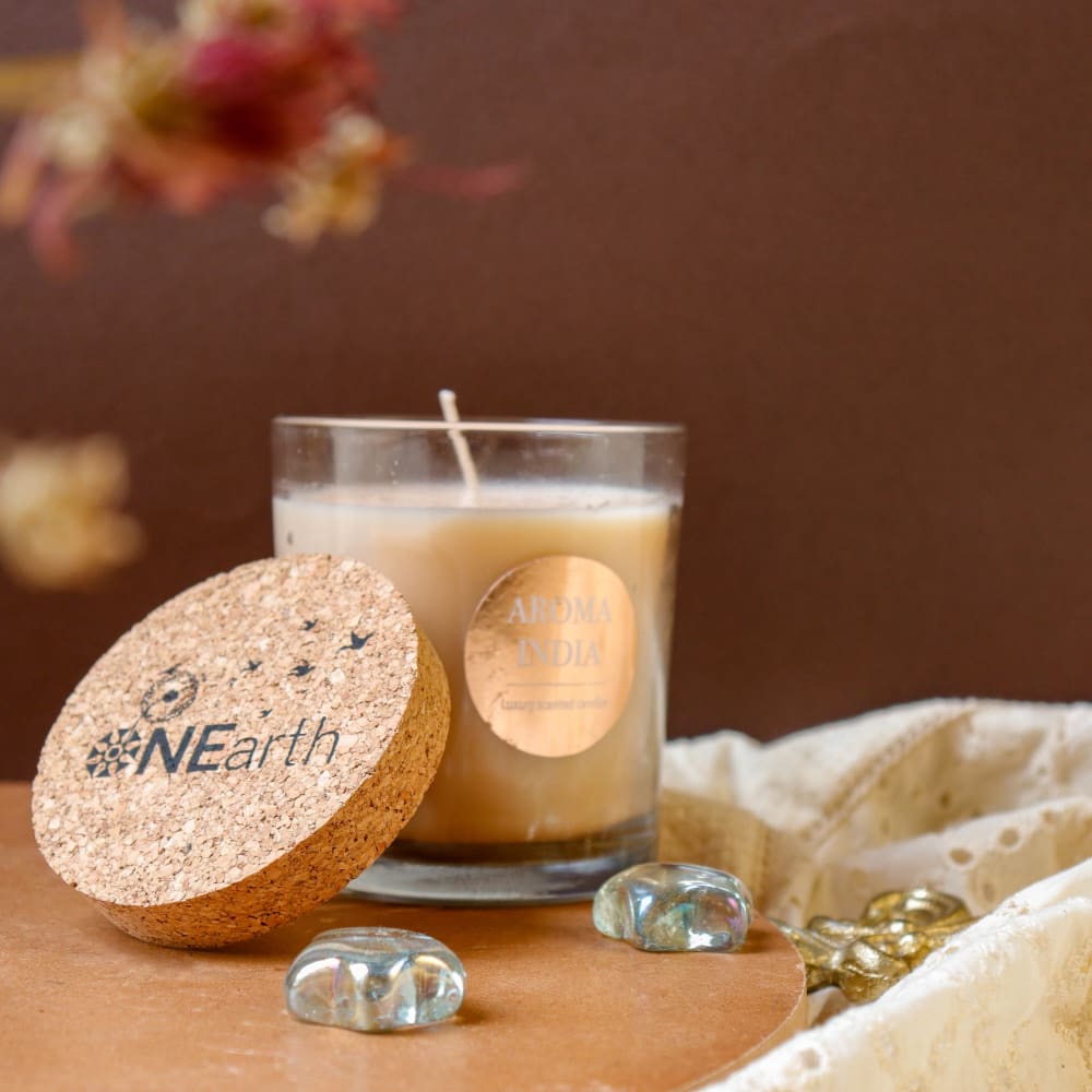 Luxury Scented Candle with Cork Lid - Soy Wax (1 wick) -