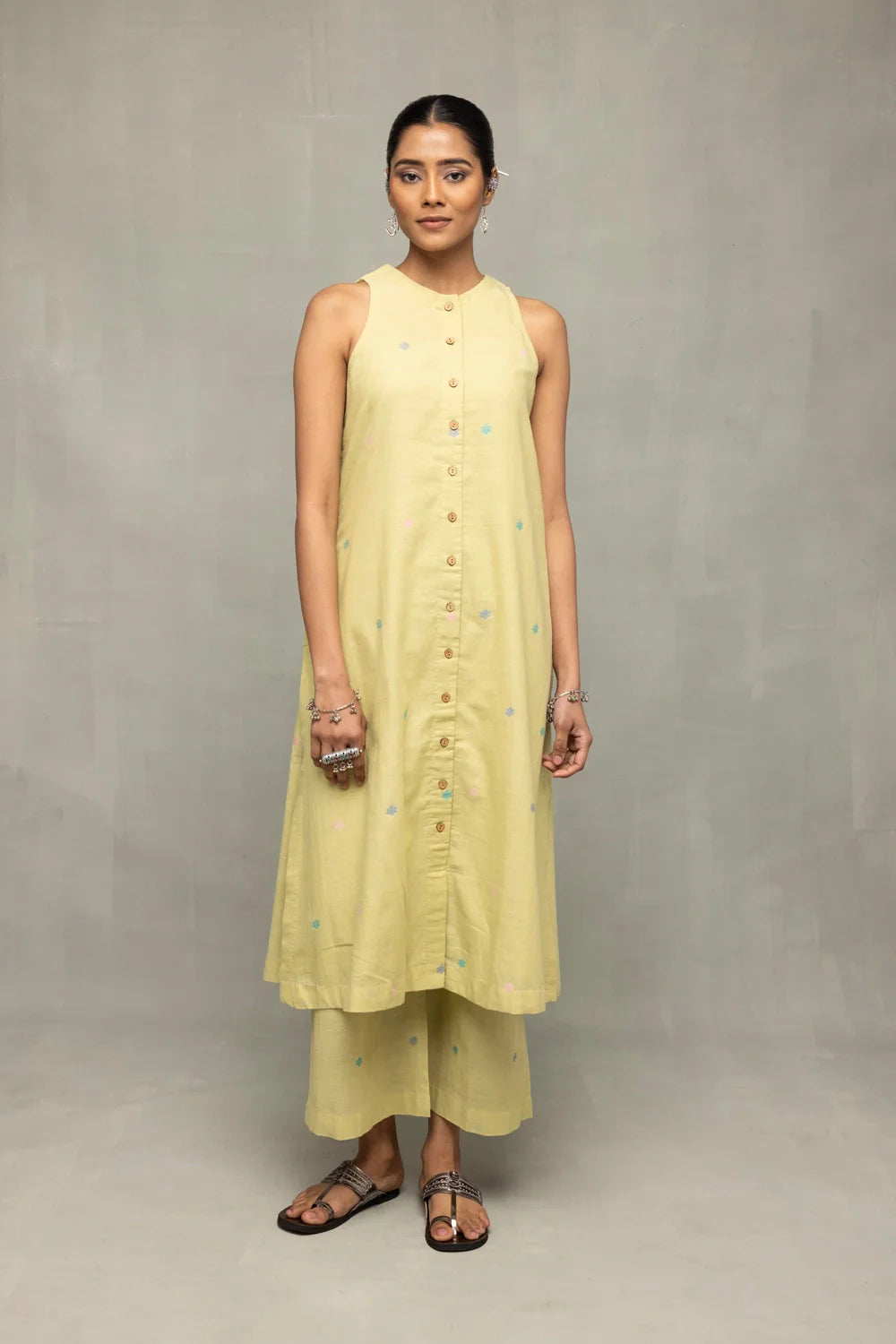 Mint Green A-Line Jamdani Co-ord Set
