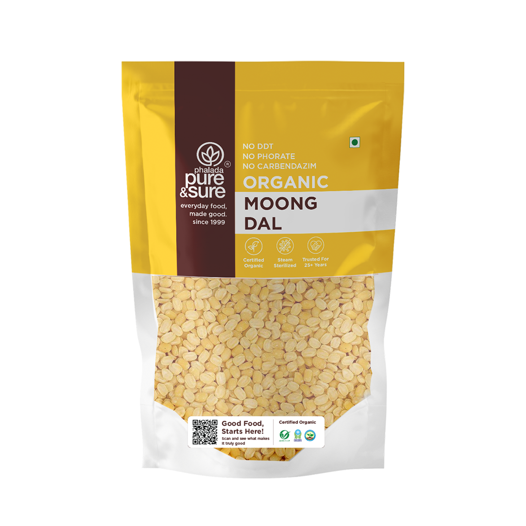 Phalada Pure and sure Organic Moong dal front