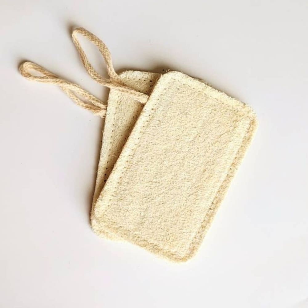 Natural Loofah Body Scrubber- Pack of 2 - Rectangle -