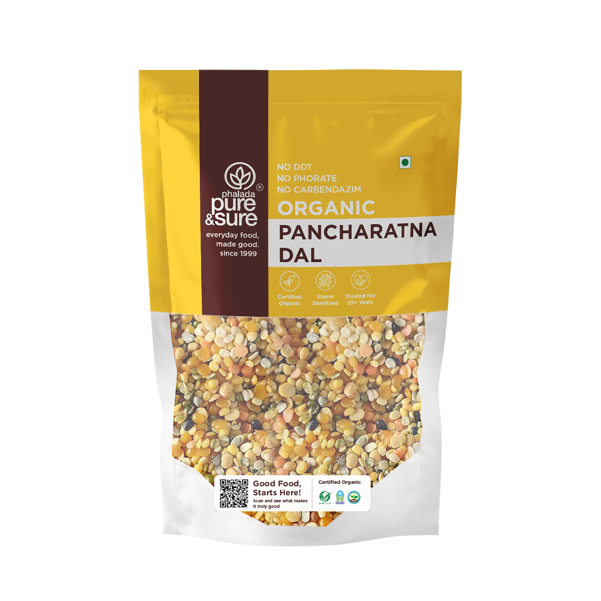 Phalada Pure and sure Organic Pancharatna Dal front