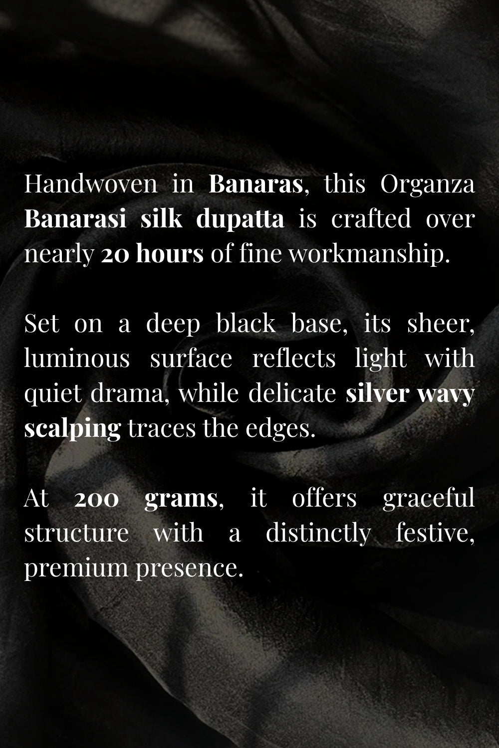 Black Sheer Pure Organza Silk Banarsi Dupatta-Sutra Art of Clothing