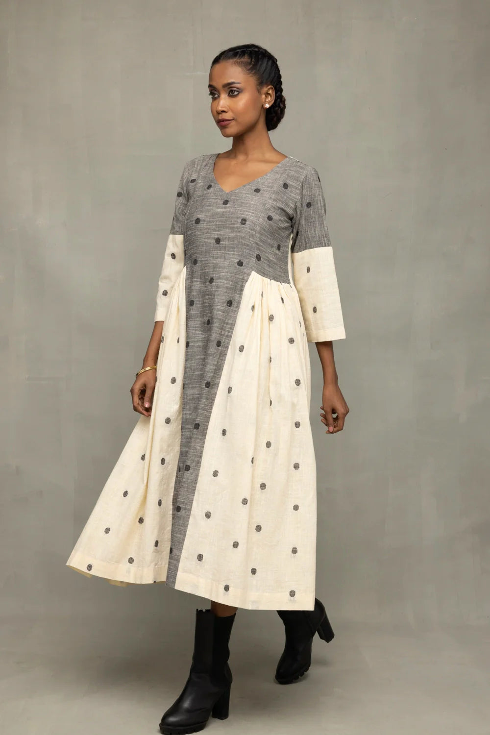 Premium Greyscape South Cotton Dress for Office and Casual Wear