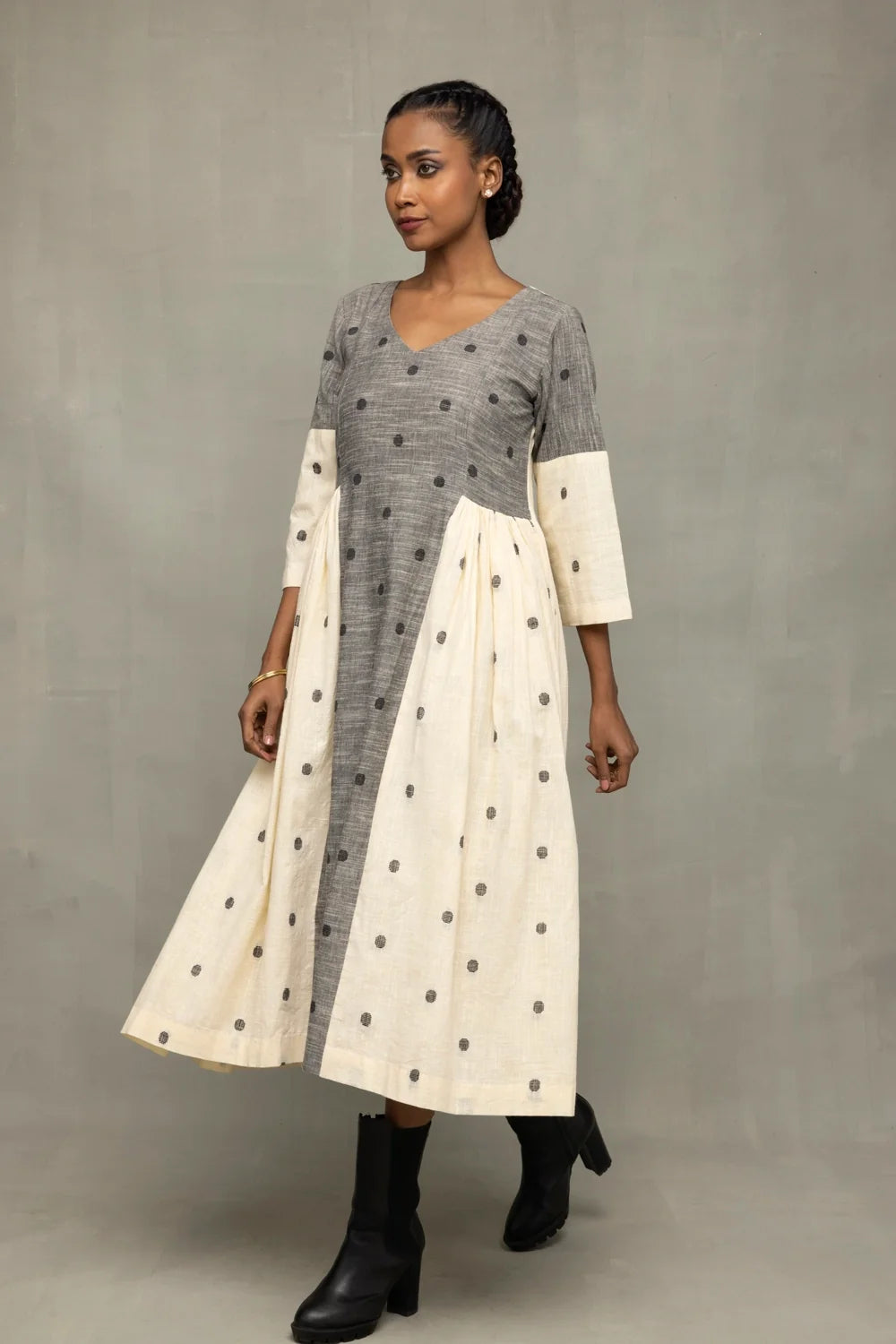 Premium Greyscape South Cotton Dress for Office and Casual Wear