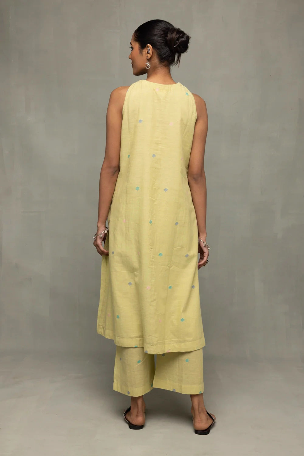 Premium Mint Green A-Line Jamdani Co-ord Set for Wedding and Festive Wear