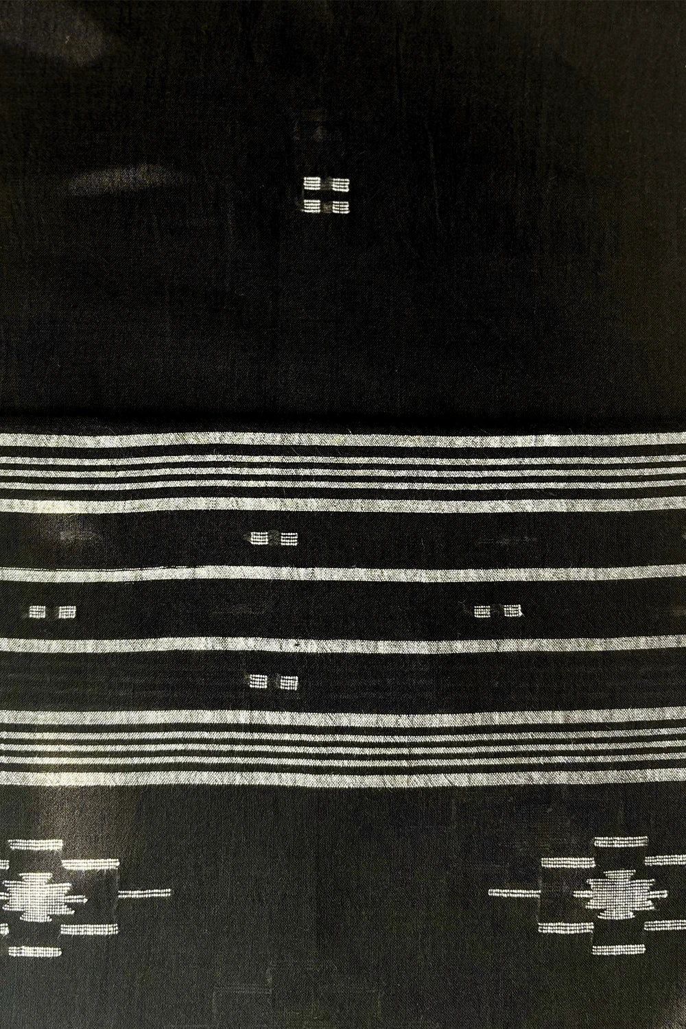 Premium Noir Black Yantra Jamdani Dupatta for Wedding and Festive Wear