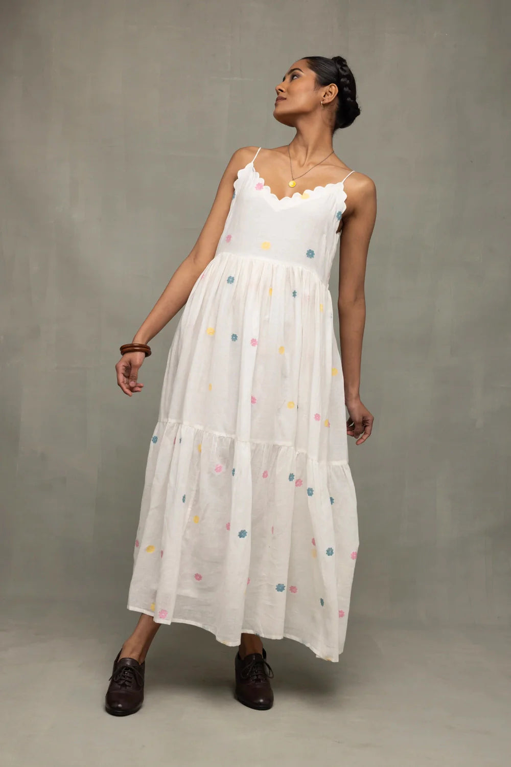 Premium White Gulrang Pure Cotton Jamdani Dress for Everyday Wear